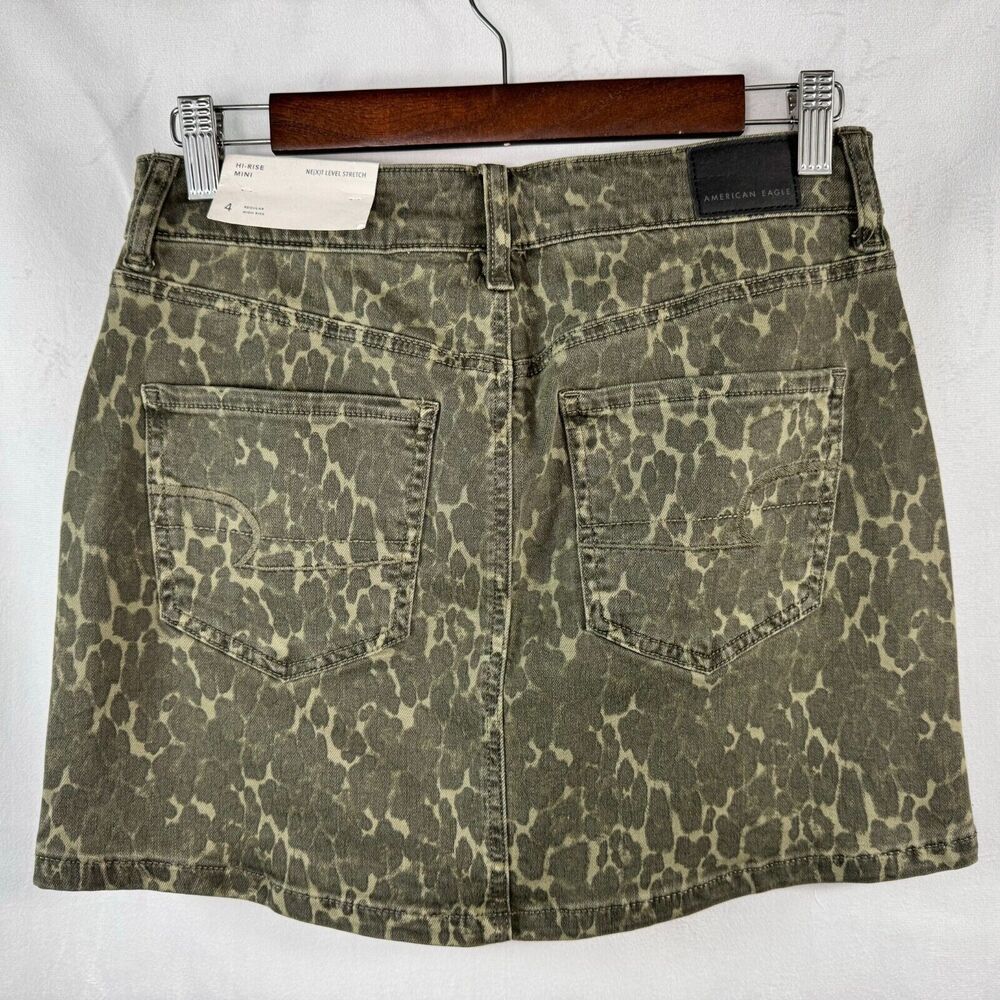American Eagle Next Level Ladies Mini Skirt Sz 4 Stretch Camouflage Hi Rise - Picture 2 of 13